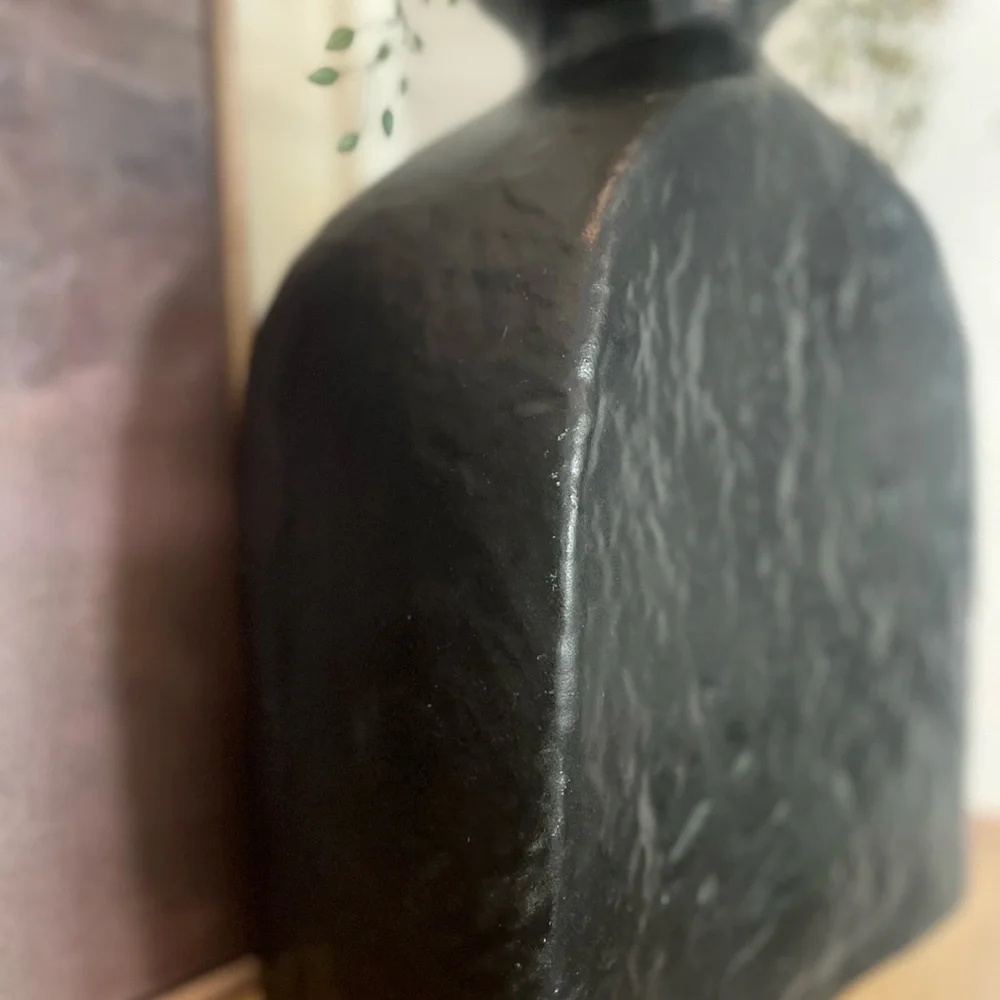Vintage Haeger Matte Textures Black Vase 13 inch